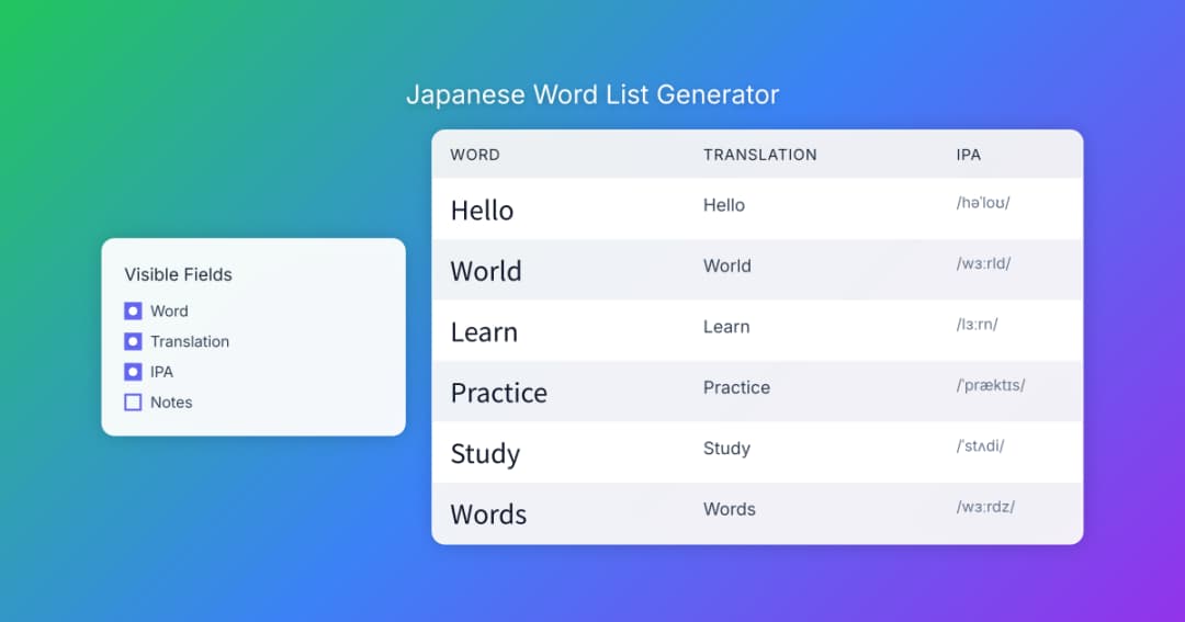 Word List Generator